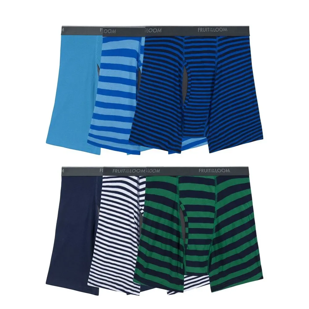 Fruit of the Loom 6pk Men's 2XL EverSoft CoolZone Boxer Briefs Moisture-Wicking